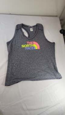 The North Face Women's Gray Heather VaporWick Pride Rainbow Logo Racerback Tank